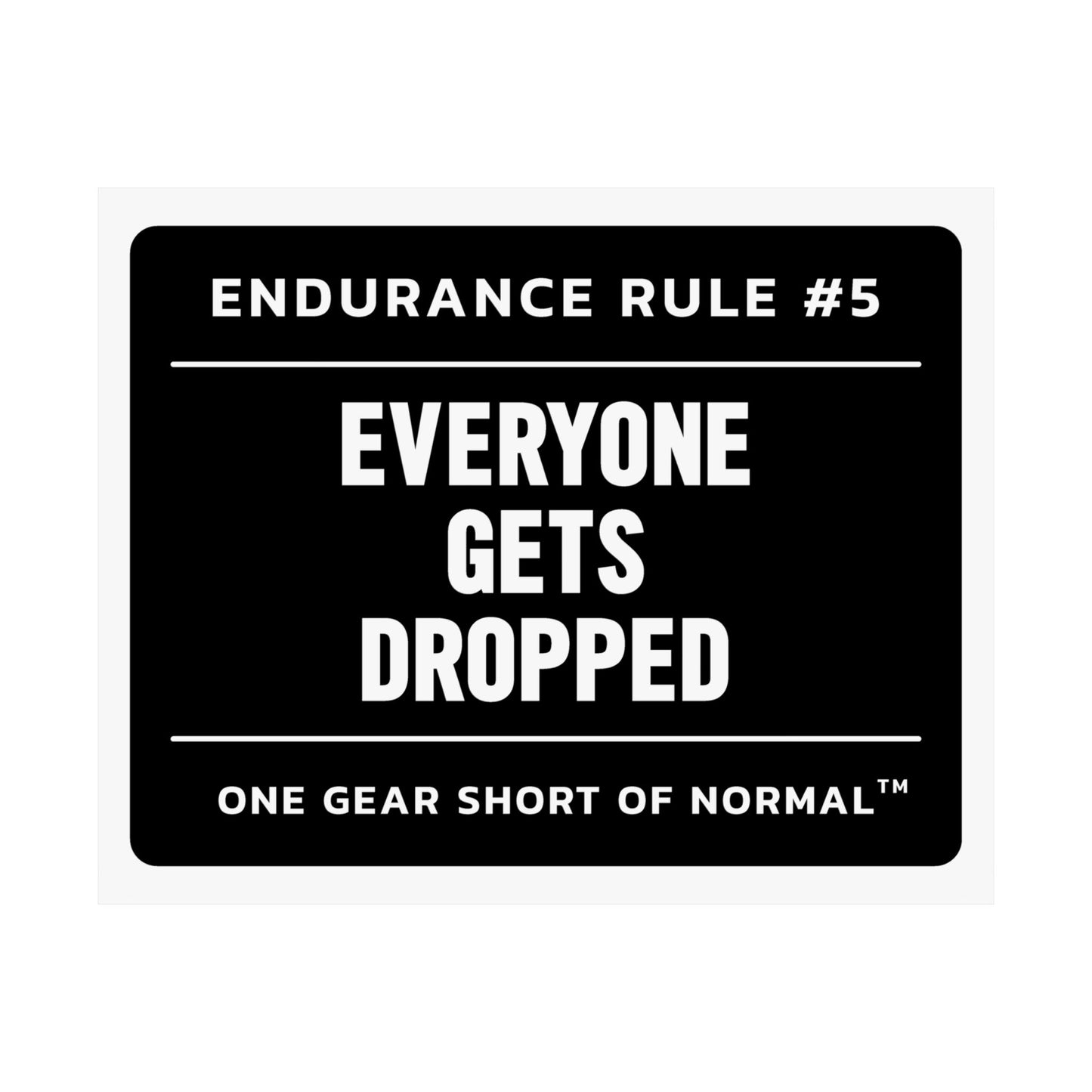 Endurance Rule #5 Poster — "Everyone Gets Dropped" Matte Horizontal Motivational Wall Art