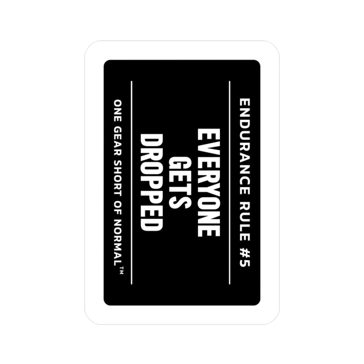 Vinyl Sticker — "Everyone Gets Dropped" Endurance Rule #5 Car/Waterproof Decal