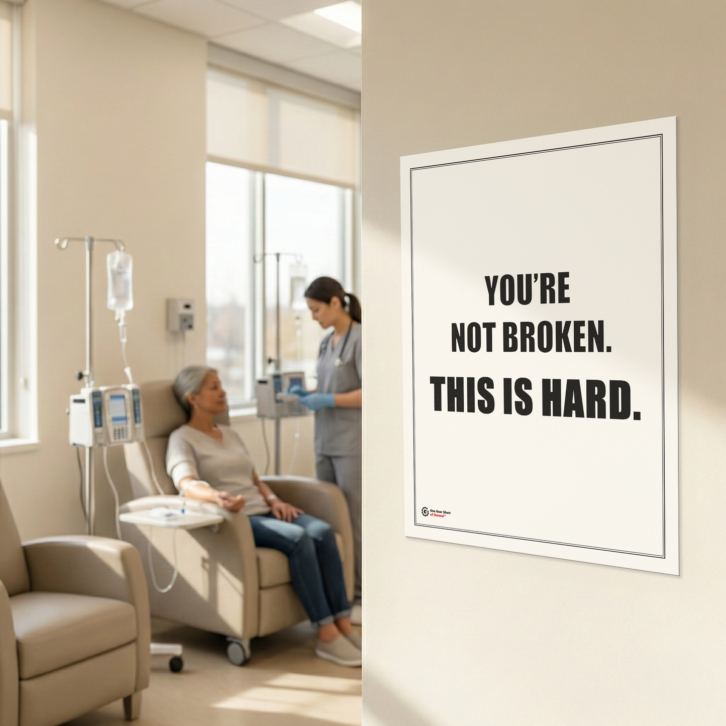 You’re Not Broken. This Is Hard. Poster | Motivational Typography Wall Art | Encouraging Mental Health Print | 16x20