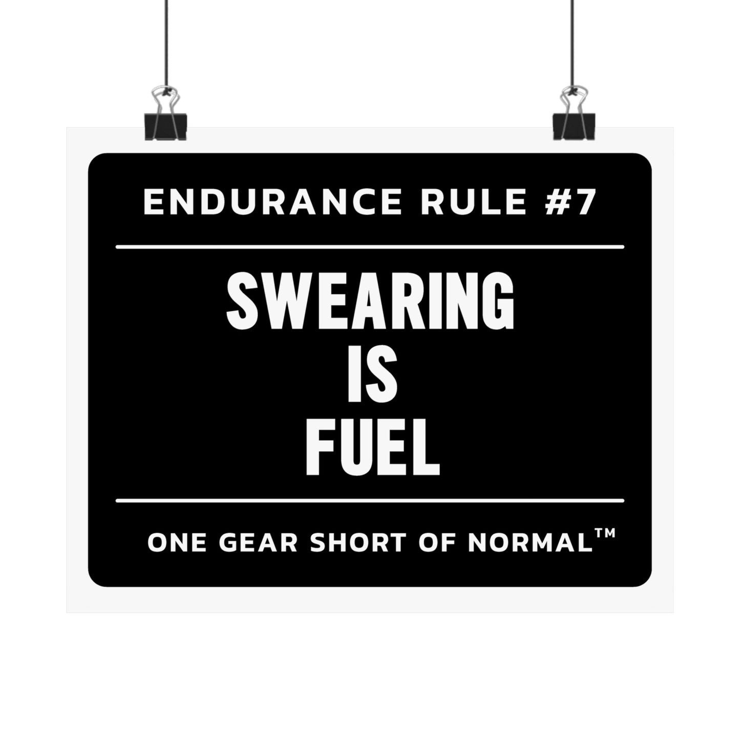 Matte Poster — "Endurance Rule #7: Swearing Is Fuel" Motivational Wall Art